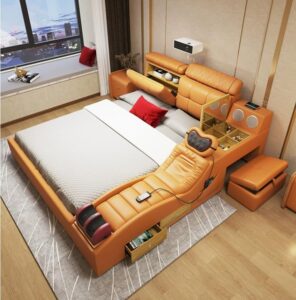 Image 1 of Nordic luxury king size leather bed review