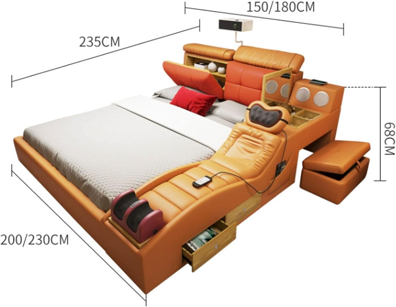 Nordic luxury king size leather bed review,luxury king bed review and rating,genuine leather platform bed review pros cons,is Nordic luxury leather bed worth buying,DLCQIJI king size bed review honest opinion,Nordic leather bed storage bed review verdict review - unboxing and complete package contents
